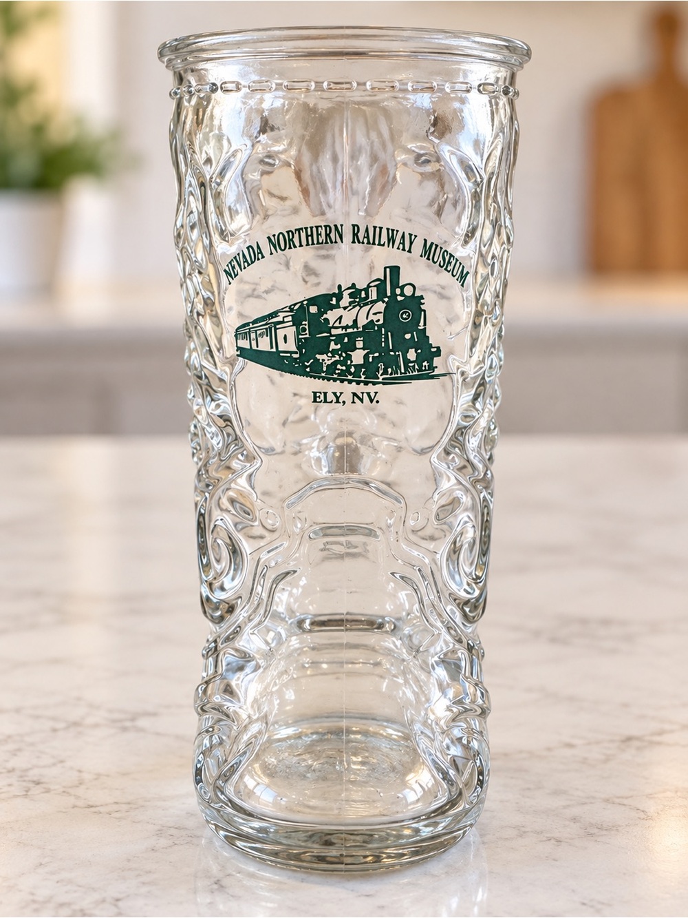 Vintage Nevada Northern Railway Museum Ely NV Glass Cowboy Boot Souvenir Mug
